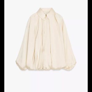 Cream Satin Bubble Jacket